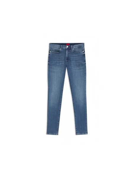 Skinny jeansy skinny Hugo niebieskie