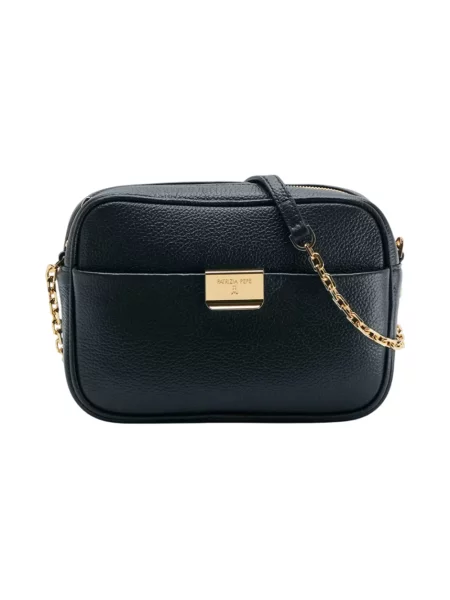 Torebka crossbody Patrizia Pepe skórzana czarna