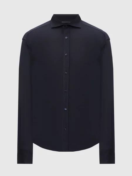 Сорочка з шовком Brunello Cucinelli синя