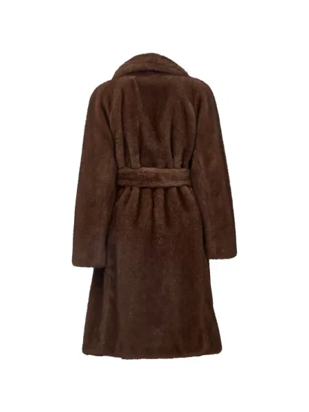 Cu centură palton de blană 's Max Mara cu blană maro