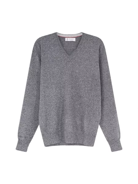 Sweter Brunello Cucinelli z kaszmiru szary