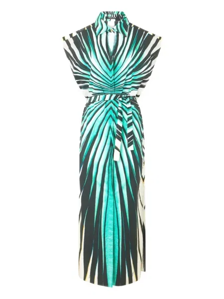 Rochie midi Roberto Cavalli cu imagine până la genunchi de costum albastru