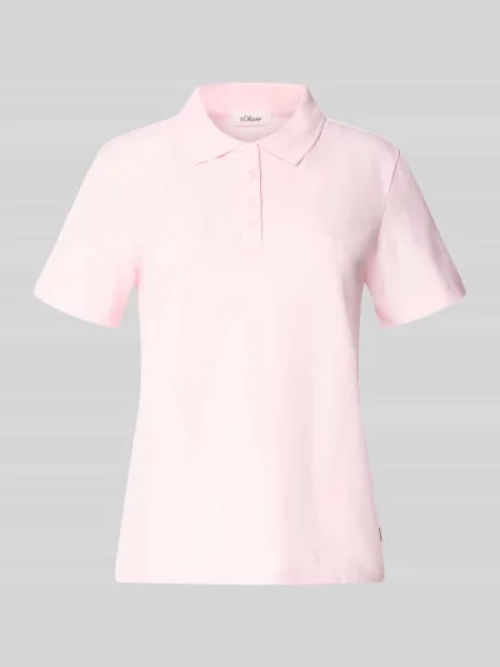 Koszulka polo o kroju regular fit z mieszanki bawełny S.oliver Red Label różowa