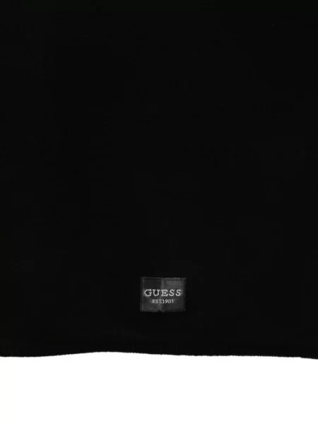 Pleteni šal Guess s autogramom crna