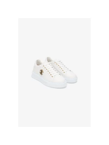 Sneakersy Roberto Cavalli w wężowy wzór białe