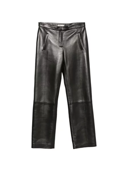 Pantaloni Khaite din piele negru