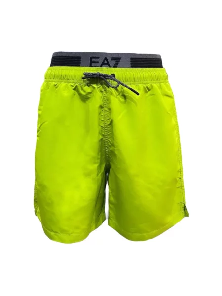 Szorty kąpielowe Emporio Armani Logo Tape Boxer titanite zielone