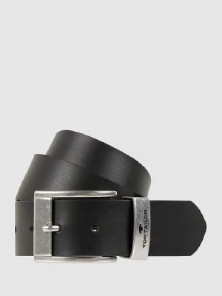 Skórzany ze sprzączką model ‘Tom’ Tom Tailor czarny