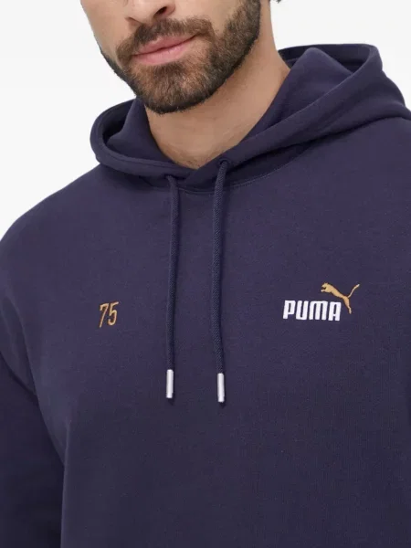 Hanorac cu glugă Puma cu broderie albastru