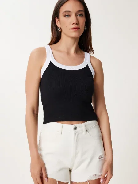 Happiness İstanbul Top negru alb