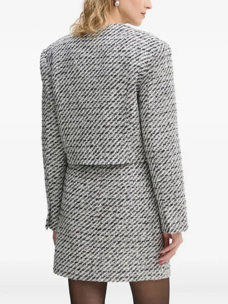 Geacă Gestuz din tweed alb