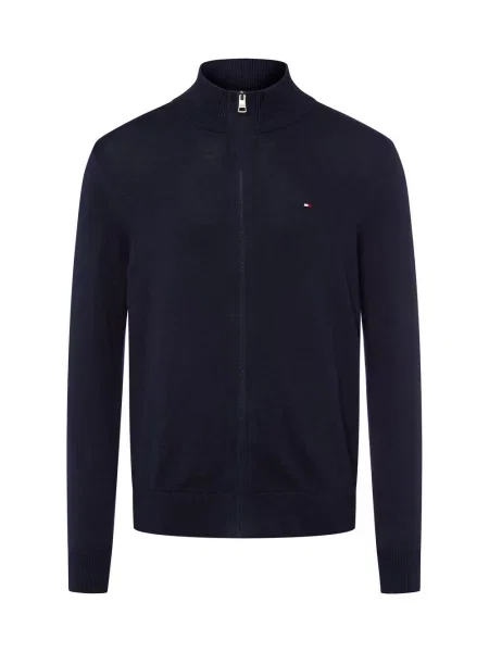 Tommy Hilfiger kardigan z zawartością kaszmiru Mężczyźni niebieski jednolity M granatowy