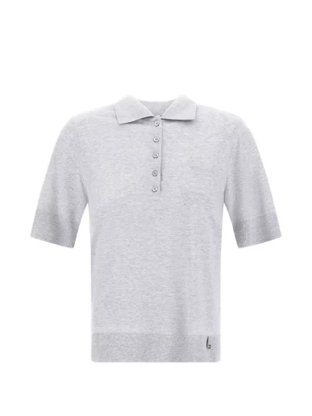 Tricou polo Herno tricotate gri