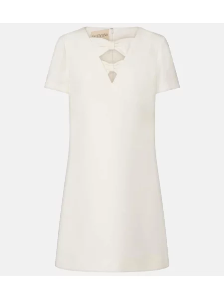 Rochie Valentino cu funde din crep alb