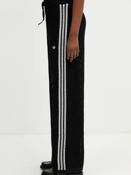 Πλεκτό τρέξιμο επίσημο παντελόνι Adidas Originals μαύρο