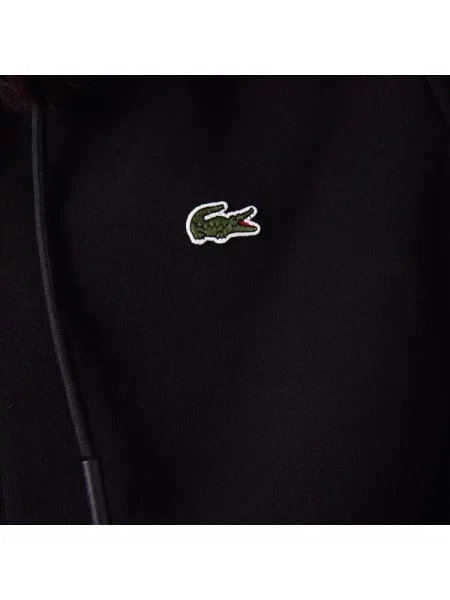 Lacoste Bluza Z Kapturem Zapinana Na czarna