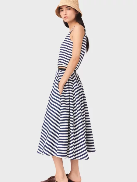 У смужку топ Maje синій