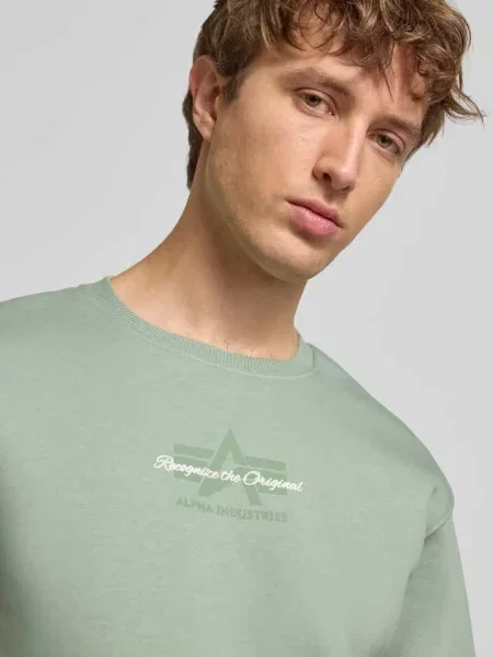 Bluza z logo i okrągłym dekoltem Alpha Industries