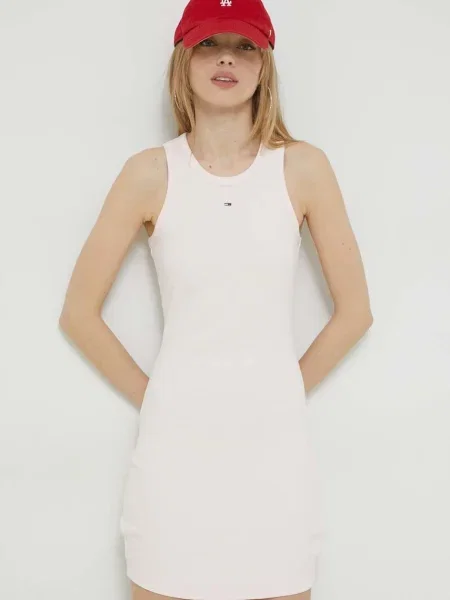 Рокля Tommy Jeans розово