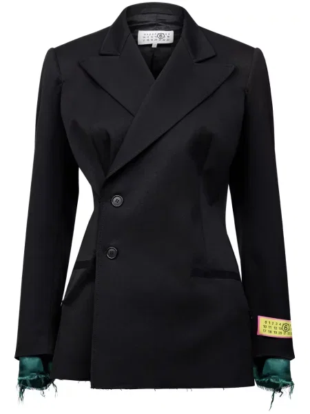 Sacou Mm6 Maison Margiela din țesătură twill cu autograf negru