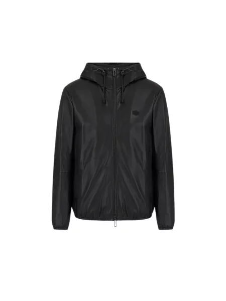 Kurtka skórzana Emporio Armani czarna