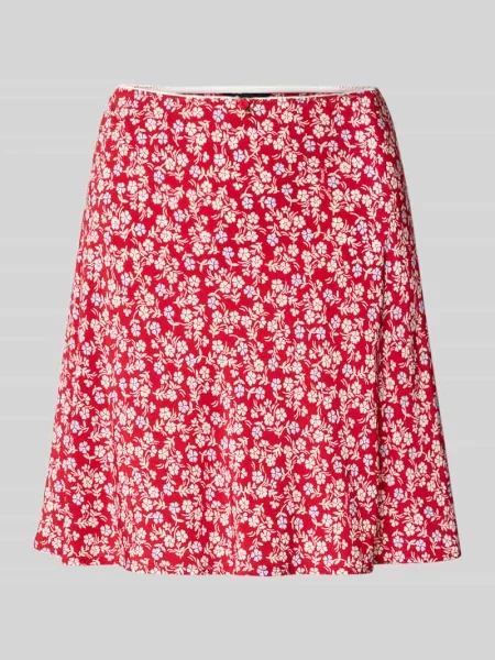 Spódnica mini rozkloszowana ze wzorem na całej powierzchni Tommy Jeans czerwona