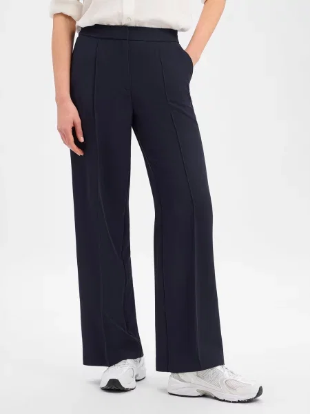 S.Oliver Black Label Spodnie Z Materiału Typu Marlene blau czarne