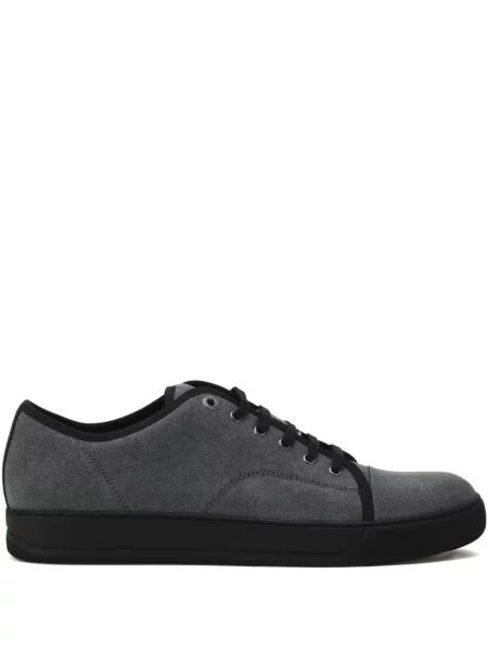 Sneakerși Lanvin cu șireturi din dantelă gri