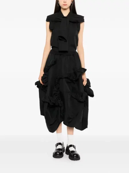 Fustă Comme Des Garçons cu volane asimetrică negru