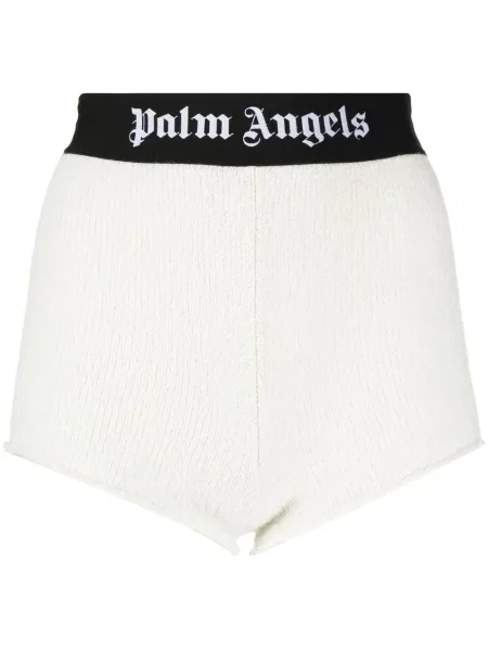 Pantaloni scurți Palm Angels tricotate alb