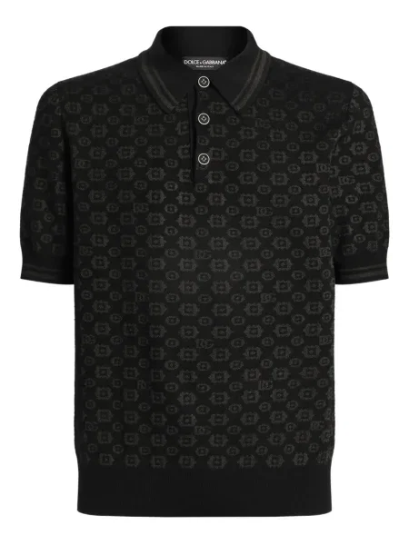 Polo Dolce & Gabbana cu imprimeu geometric negru