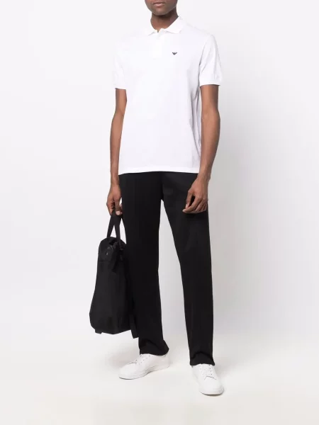 Siuvinėta polo marškinėliai Emporio Armani balta