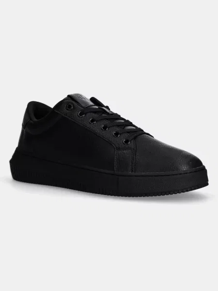 Кожени маратонки Calvin Klein Jeans CHUNKY CUPSOLE LOW OHB черно