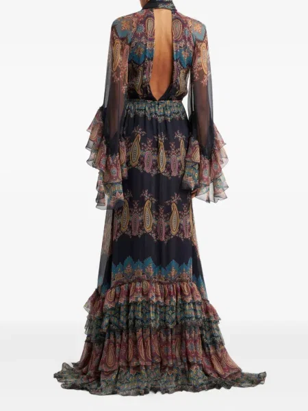 Rochie maxi Etro cu imagine cu model paisley de costum albastru