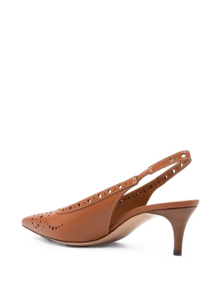Iš natūralios odos bateliai Gianvito Rossi slingback ruda
