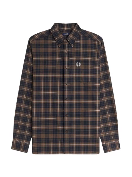Kockovaná košeľa Fred Perry keper hnedá