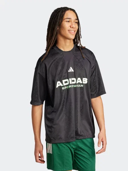 Adidas Póló Common Goal Fekete Loose Fit fehér
