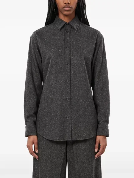 Lung cămașă Darkpark cu model herringbone gri