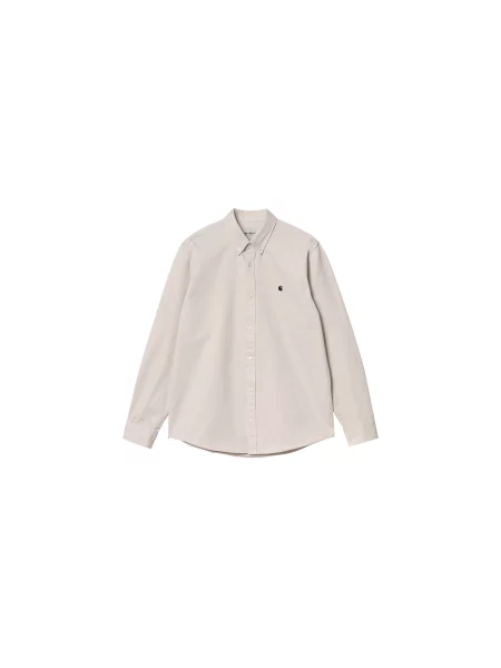 Carhartt WIP L/S Madison Cord Shirt Moonbeam Mężczyźni Koszula Carhartt WIP Krem Size: S