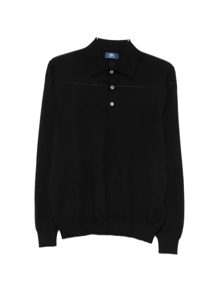 Lung tricou polo Fedeli negru