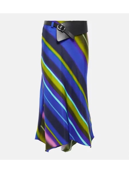 Jedwabna spódnica midi Dorothee Schumacher w paski do kolan
