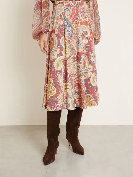 Etro Plisowana Spódnica rot