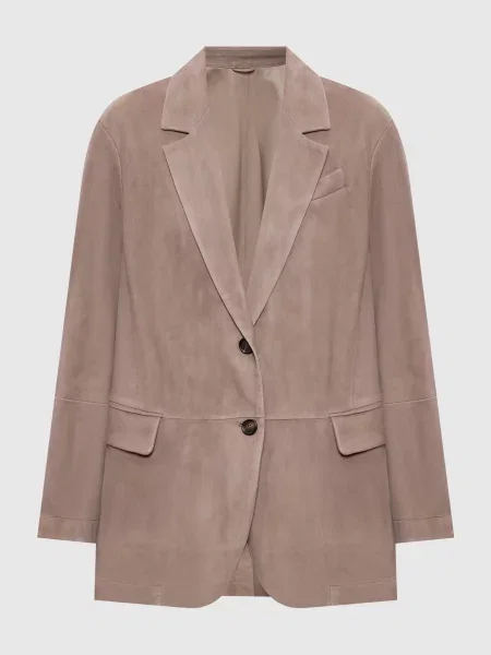 Замшевий жакет Brunello Cucinelli бежевий