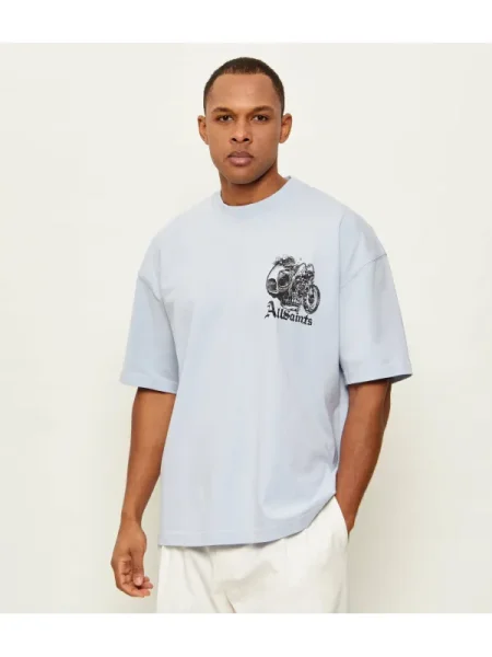 AllSaints Tricou PANHEAD | Oversize fit albastru