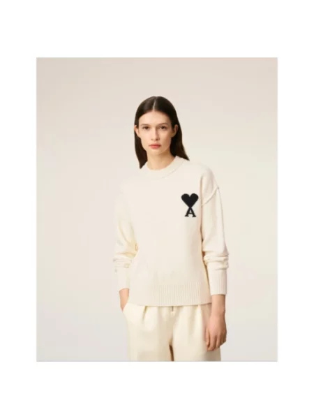 Sweter Ami Paris beżowy