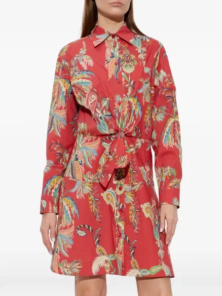 Rochie tip cămașă Etro cu imagine cu model paisley roșu