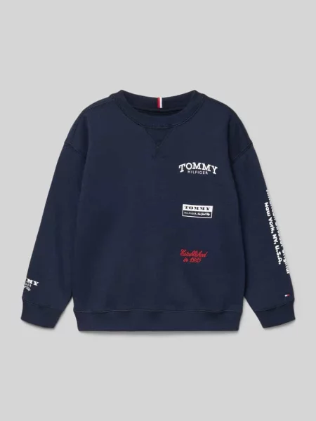 Bluza o kroju regular fit z mieszanki bawełny Tommy Hilfiger granatowa