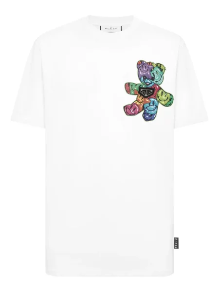 Tricou Philipp Plein cu imagine teddy alb