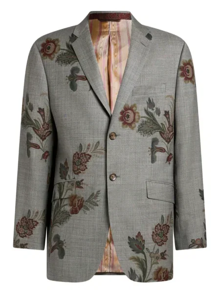 Geacă Etro cu model floral cu imagine gri