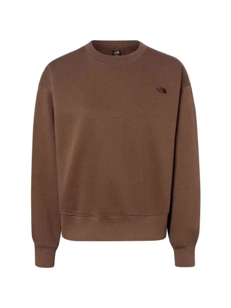 The North Face oversize mikina dámska s bavlnou Essential hnedá